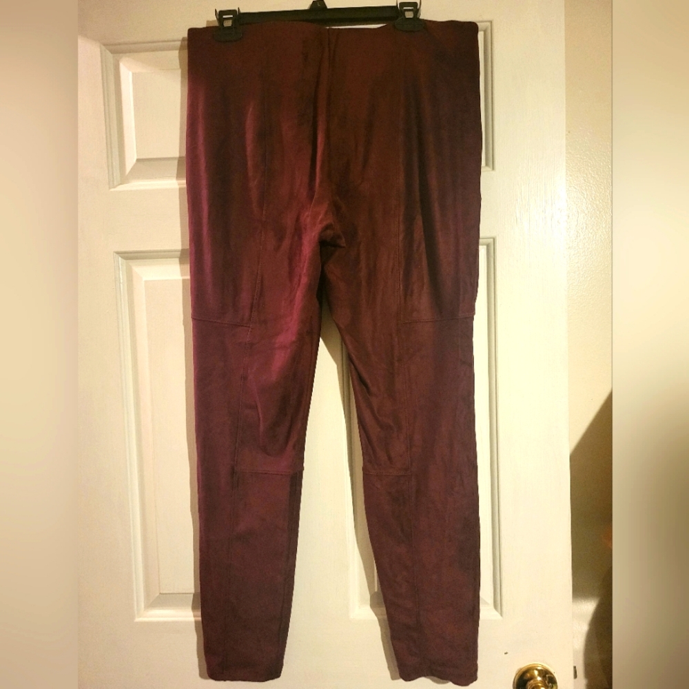 Women's burgundy casual pants.